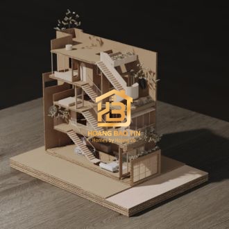 Thi công dự án nhà 4 tầng đường Trần Hưng Đạo, Mỹ Tho của Chị Uyên